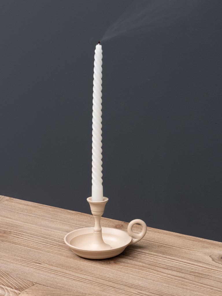 Powder pink high candlestick with handle - 8