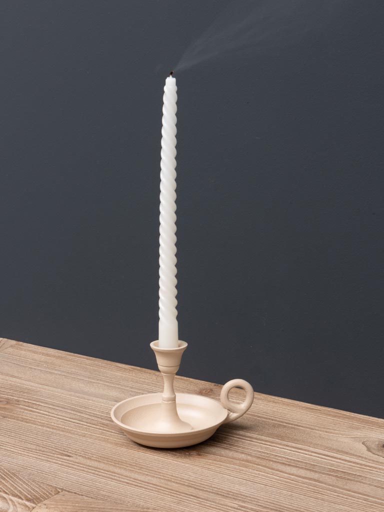 High powder pink candlestick with handle - 8