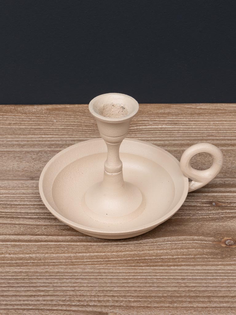 High powder pink candlestick with handle - 11