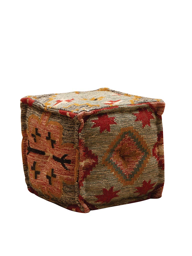 Pouf terre de sienne Kilim - 2