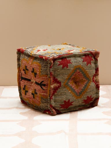 Pouf terre de sienne Kilim