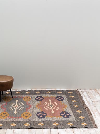 Wool and jute kilim rug "Arrows"