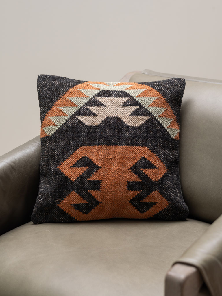 Coussin kilim brun orangé 40x40 - 5