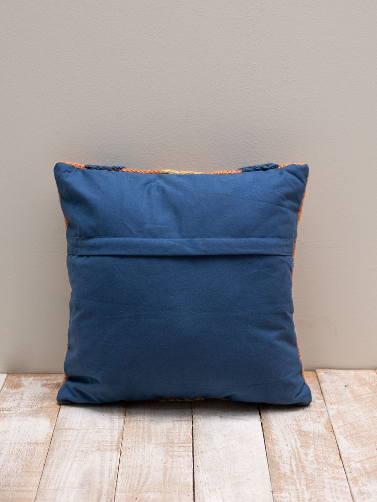 Kilim cushion blue and orange - 3