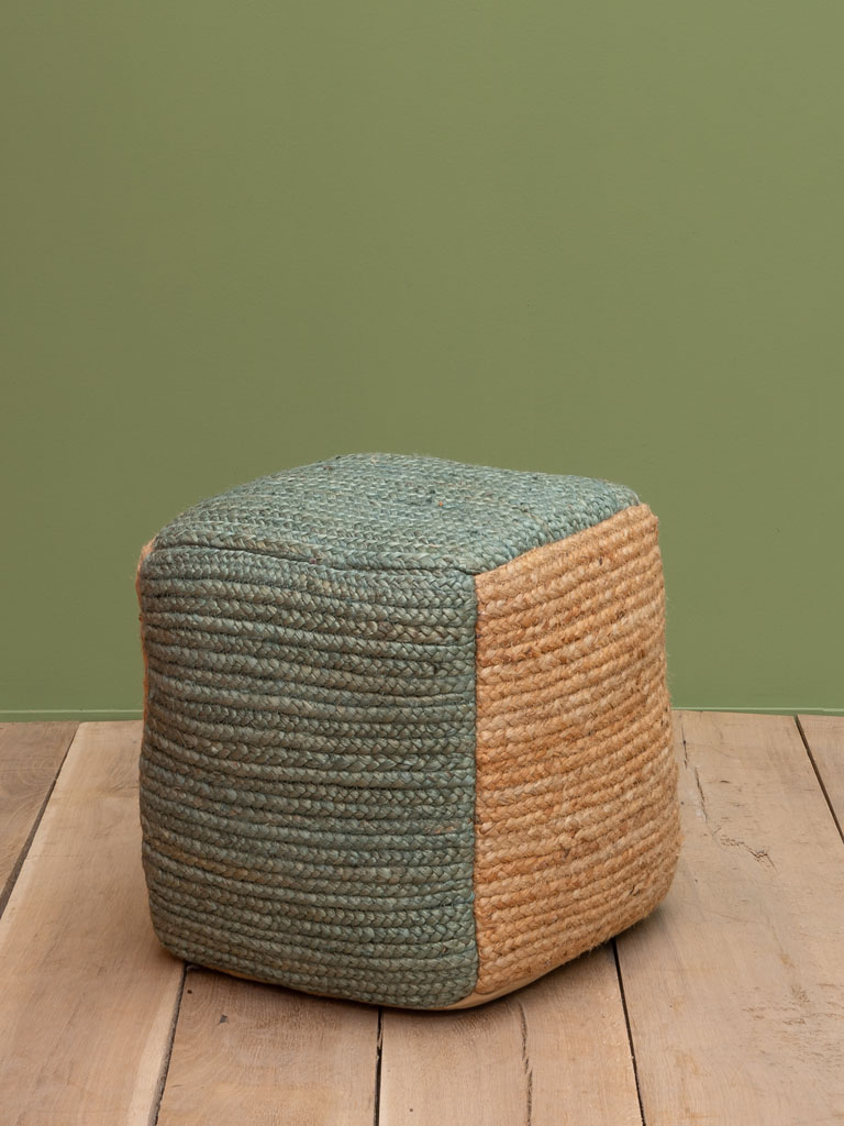 Pouf vert d'eau - 1