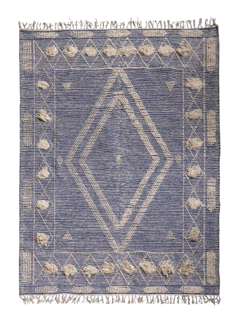 Grand Tapis triangles coton sisal Chehoma