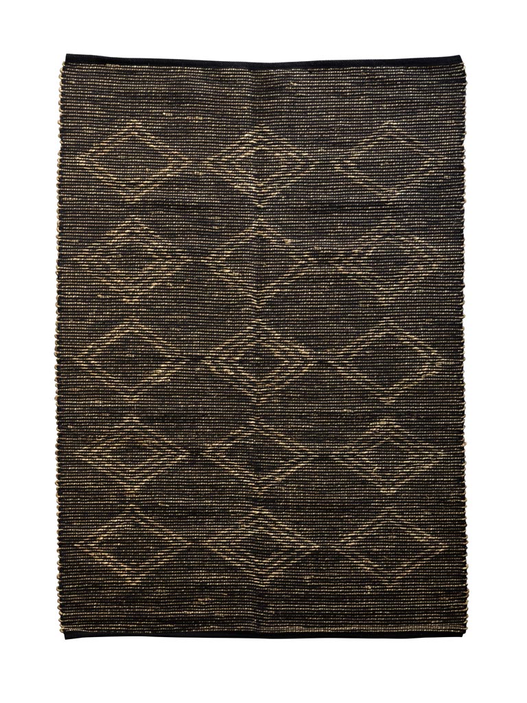 Cotton and seagrass rug with rhombus - 2