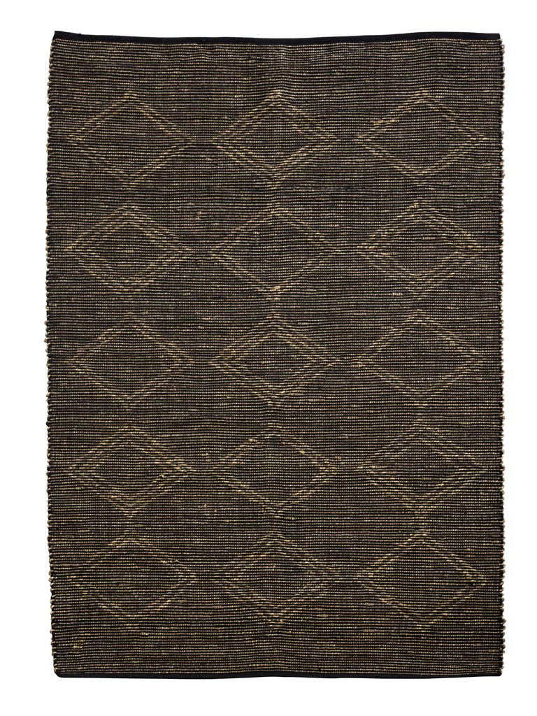 Large cotton and seagrass rug with rhombus - 2