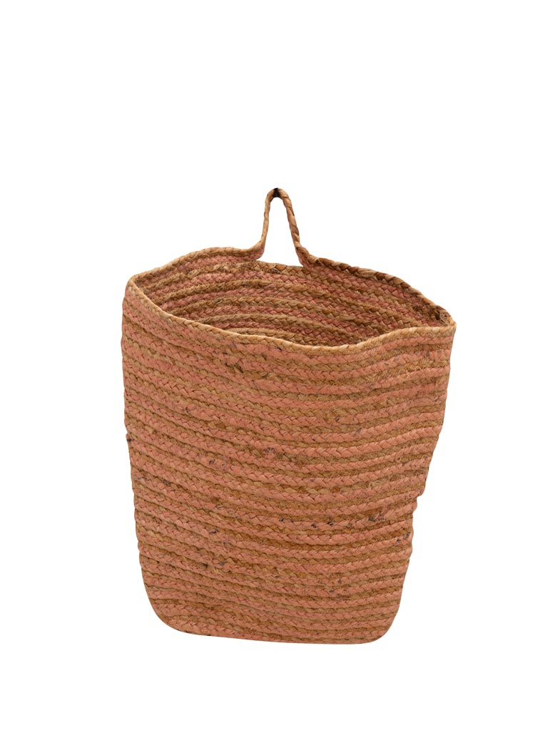 Hanging basket jute and pink cotton - 2