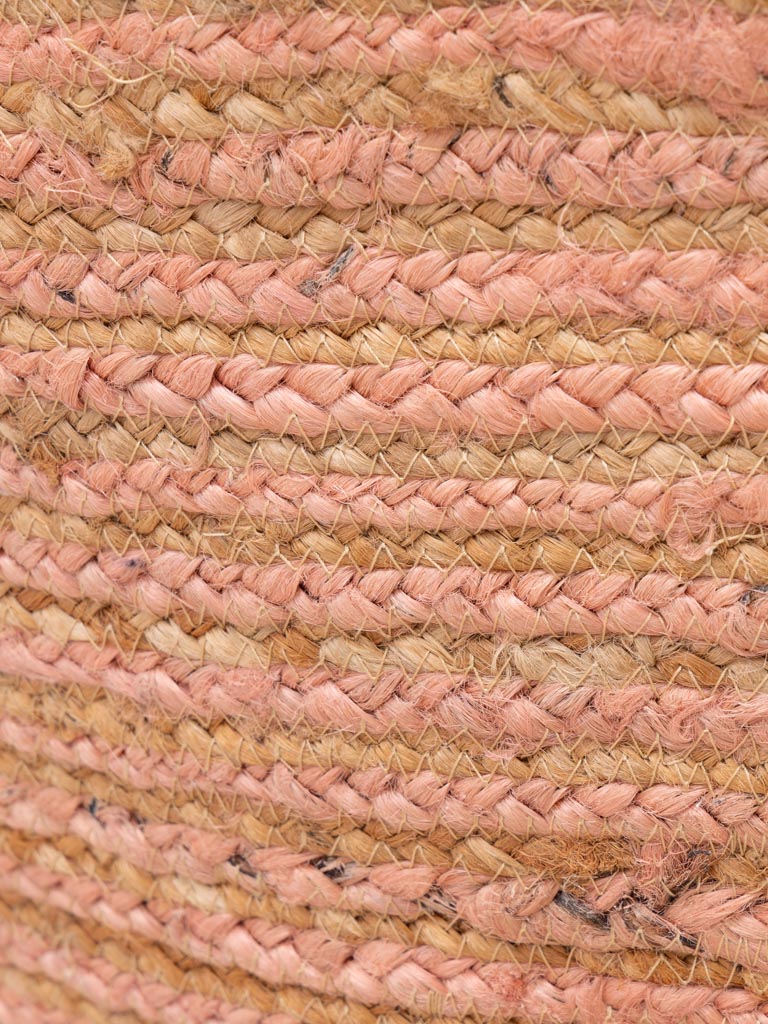 Panier à suspendre jute et coton rose - 5