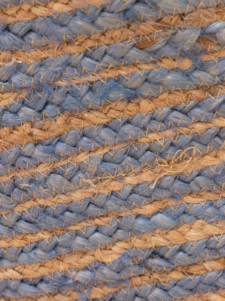 Panier à suspendre jute et coton bleu - 4