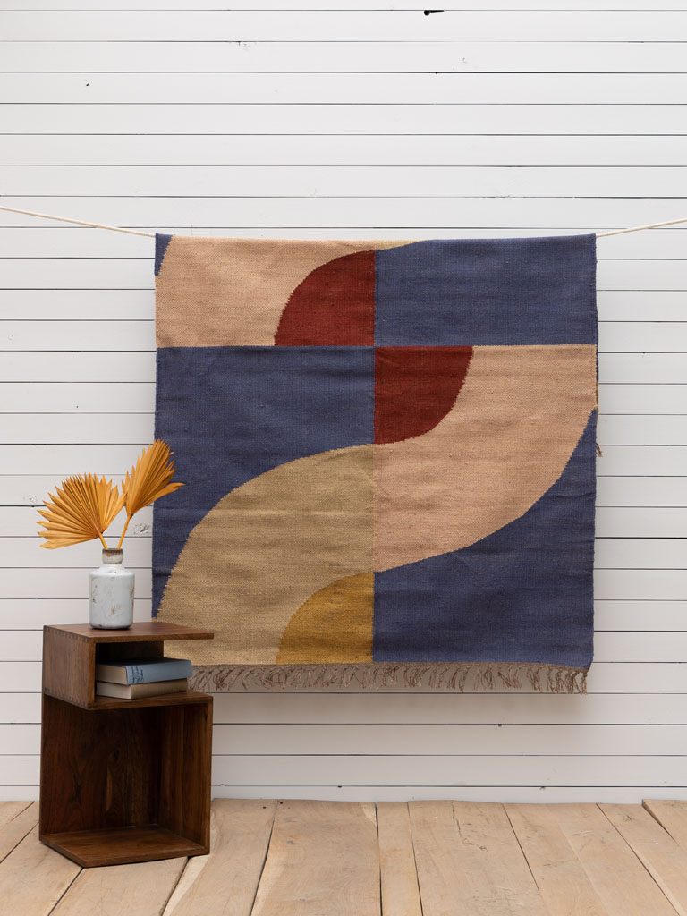 Wool & jute rug Abstract - 1