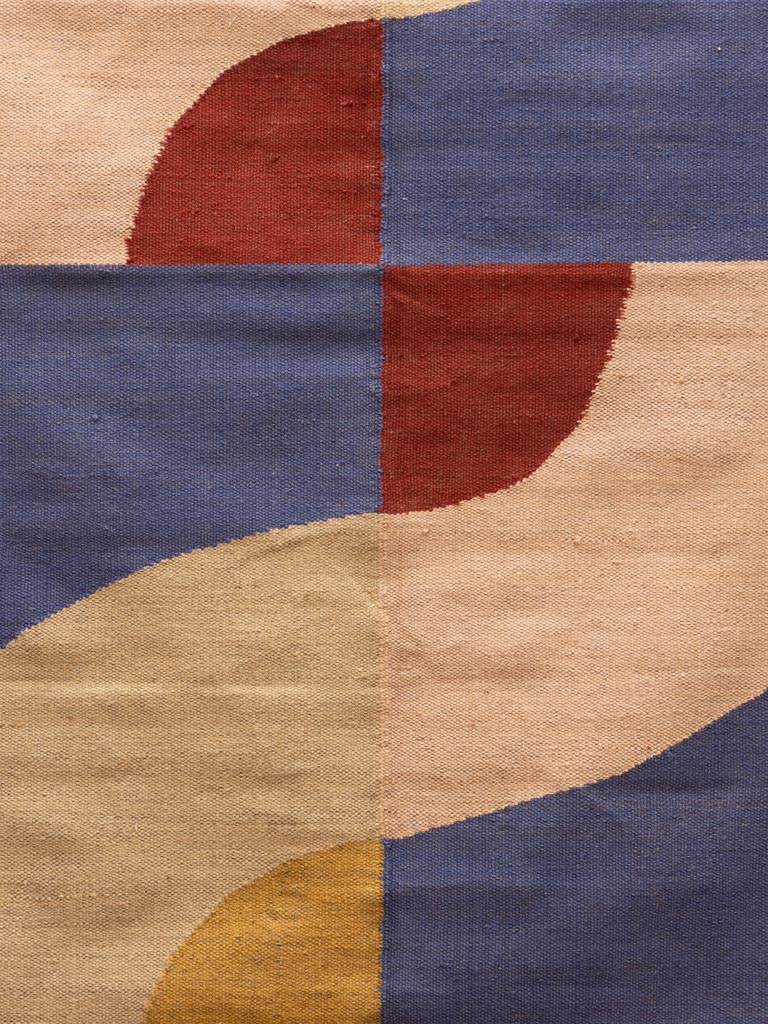 Wool & jute rug Abstract - 4