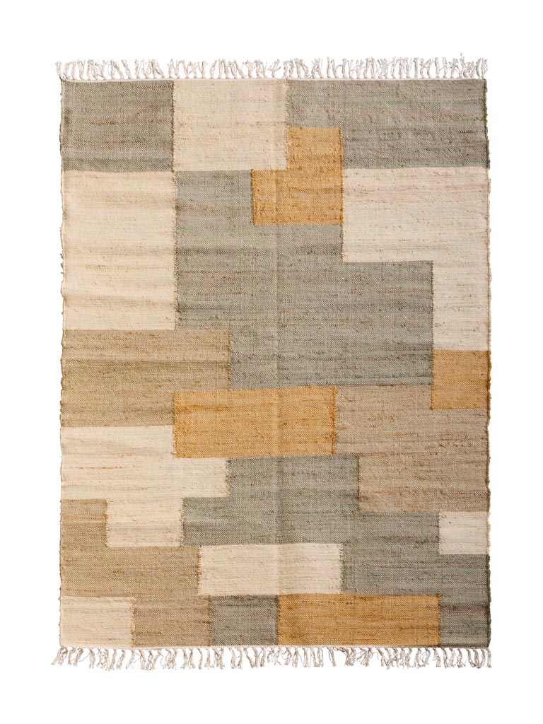 Grand tapis Kilim jaune et vert - 2