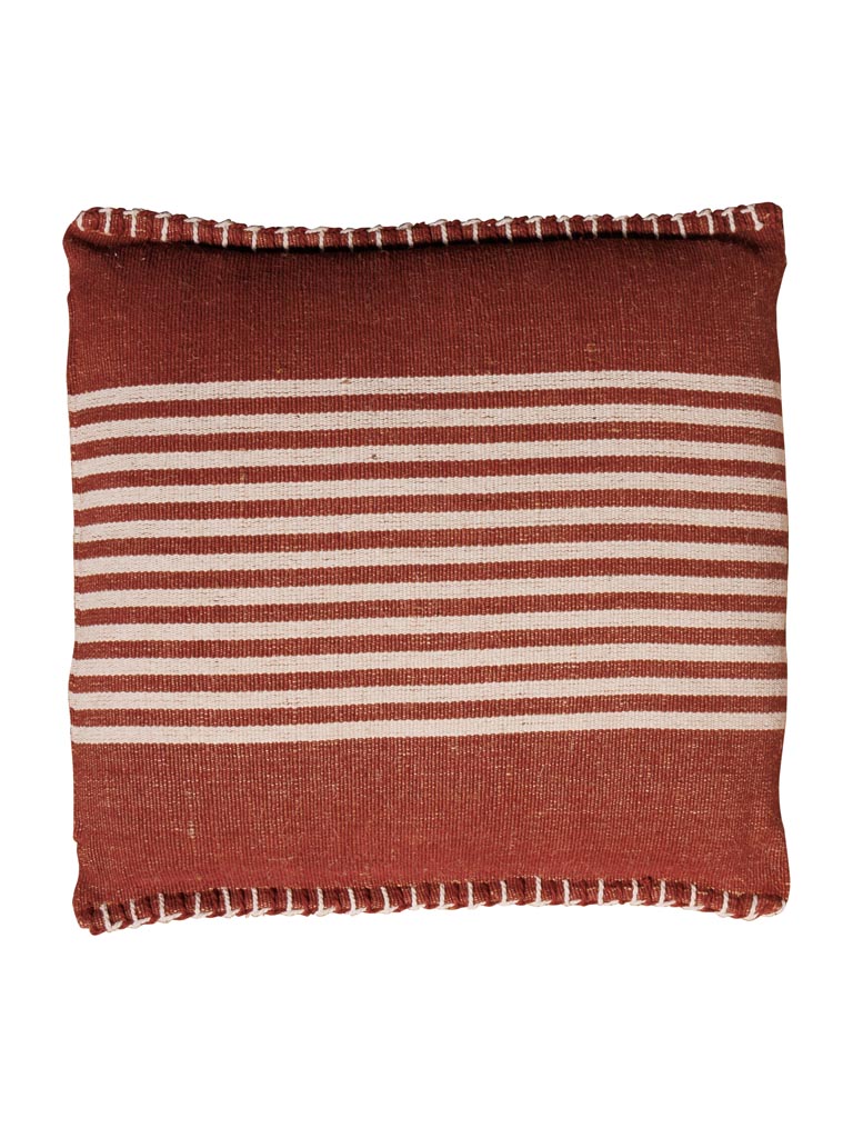 Fine stripe burgundy cushion - 2