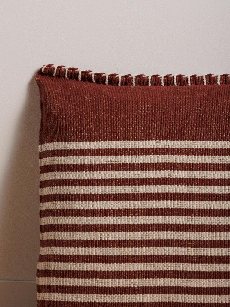 Fine stripe burgundy cushion - 3