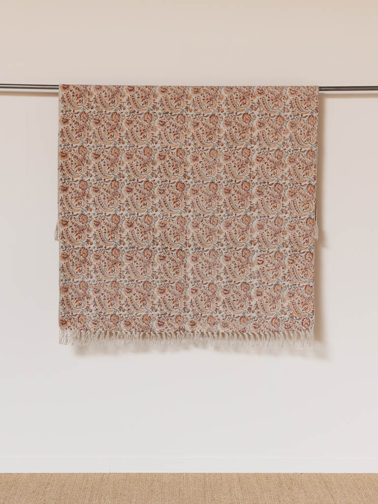Pink cashmere printed rug - 1