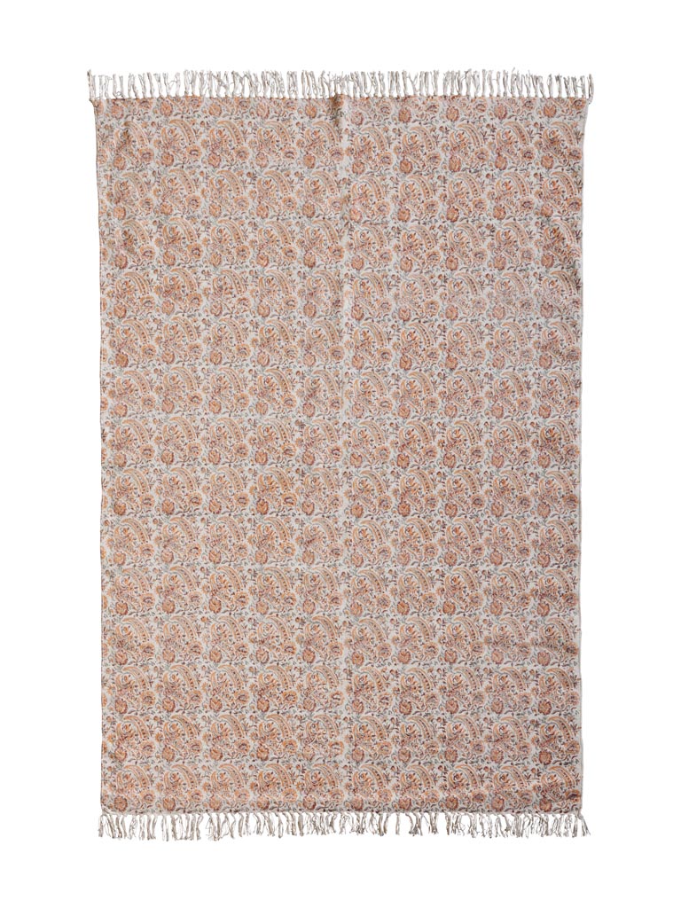 Large pink cashmere printed rug - 2