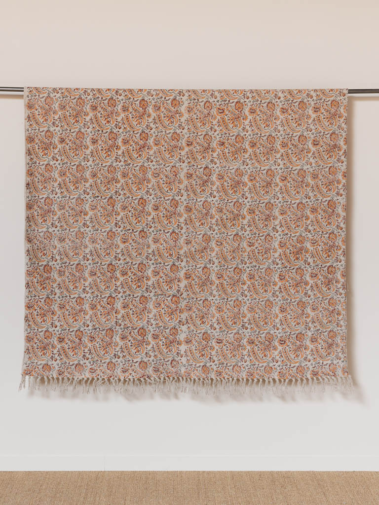 Large pink cashmere printed rug - 1