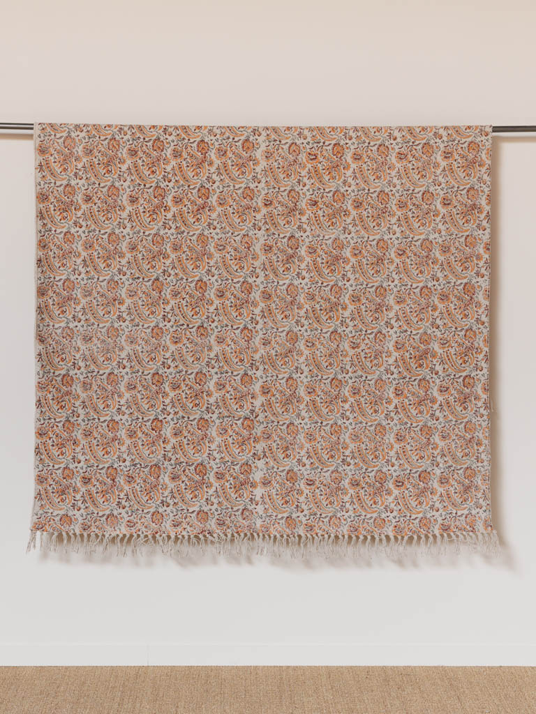 Grand tapis rose imprimé cashmere - 1