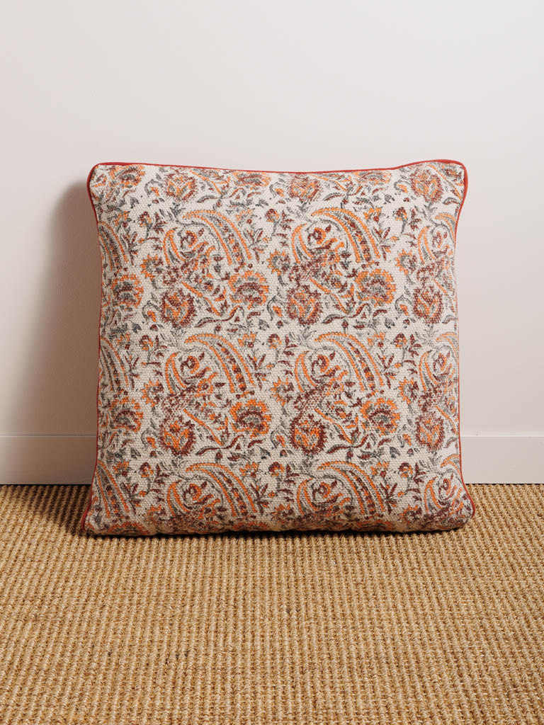 Square cashmere print cushion - 1