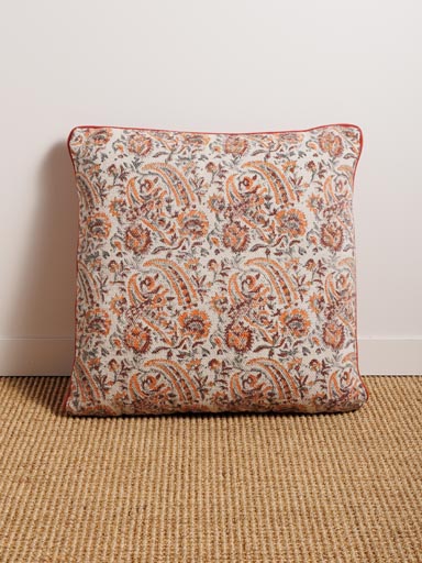 Square cashmere print cushion