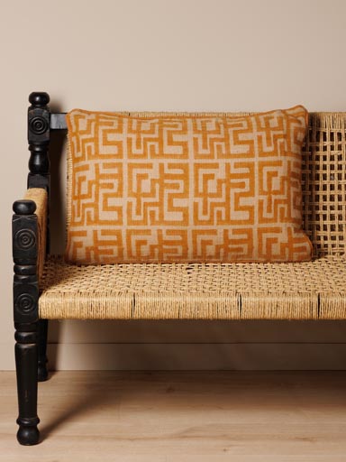 Rectangular cushion orange labyrinth