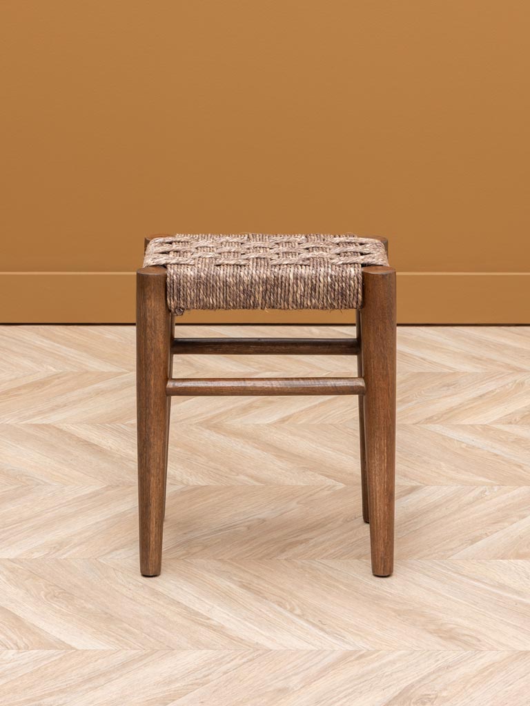 Stool with sage jute weaving - 3