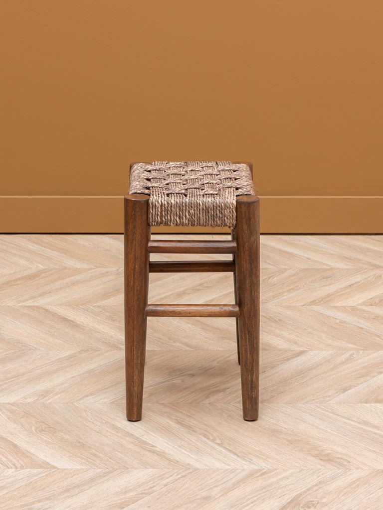 Stool with sage jute weaving - 5
