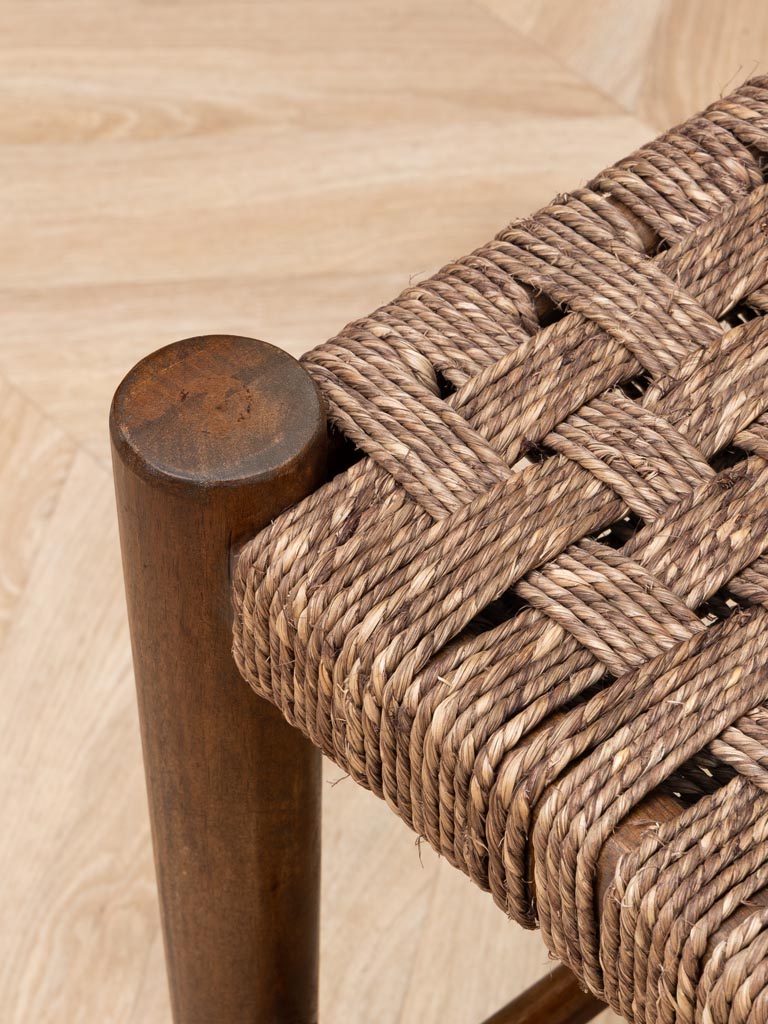 Stool with sage jute weaving - 4