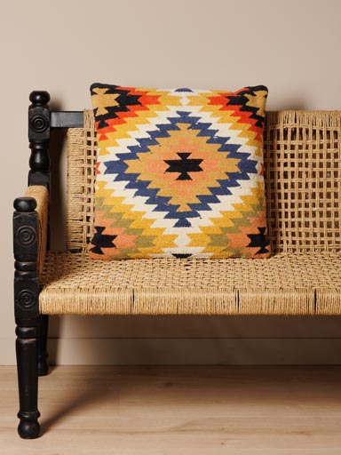 Coton cushion kilim style colors