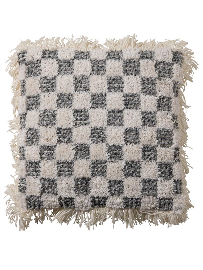 Coussin laine damier - 2