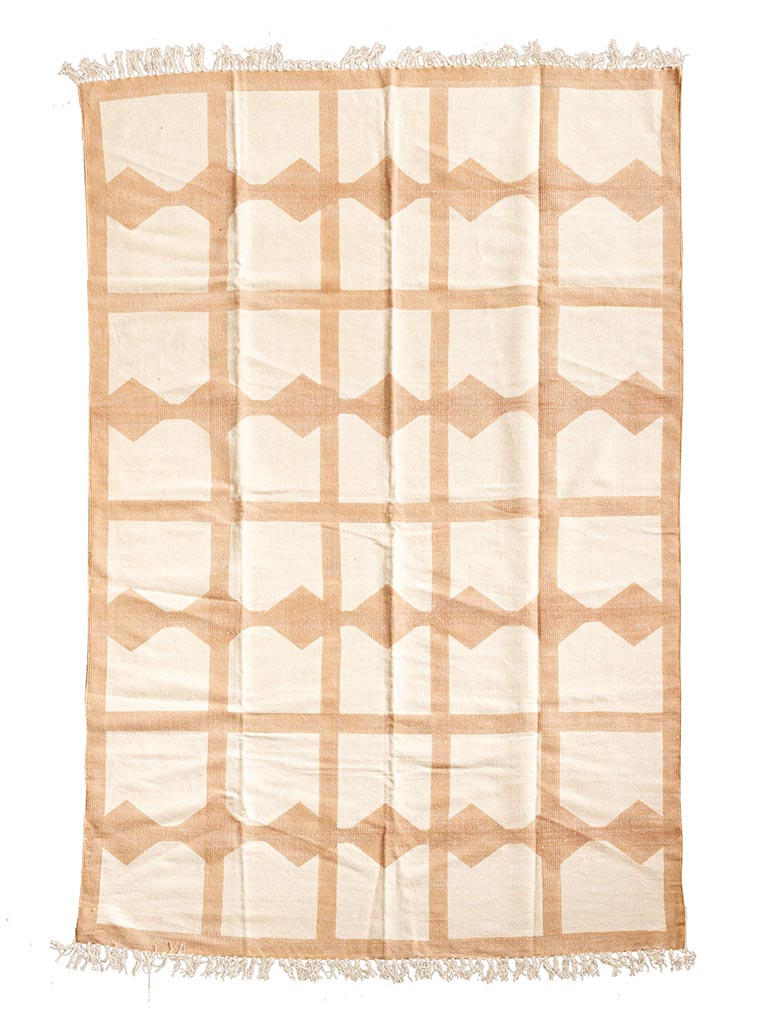 Cotton rug Salmon color Tile (printed) - 2