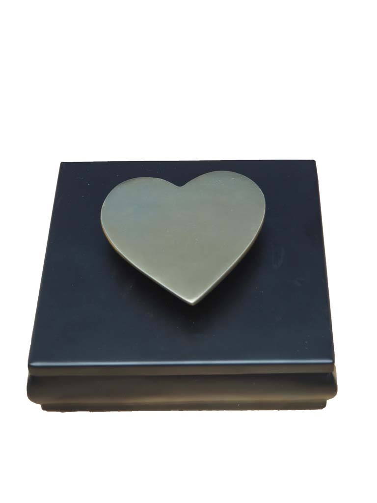 Black metal box and golden heart - 2