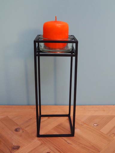 Thick glass tealight holder high base