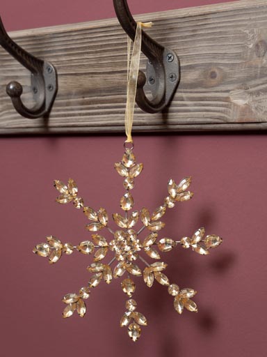 Hanging champagne snowflake