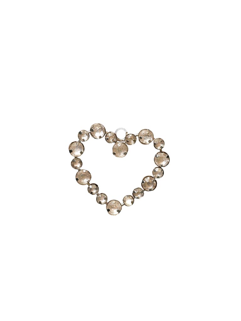 Hanging heart with clear pearls - 2