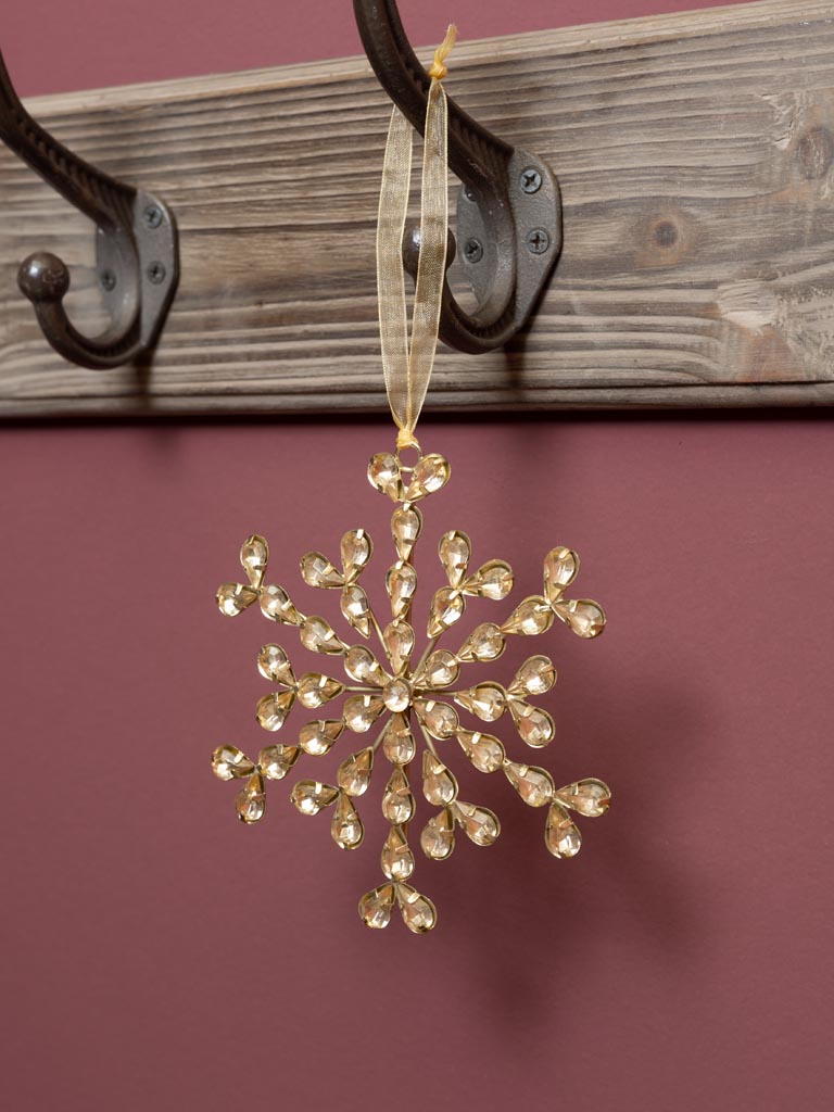 Hanging snowflake champagne color - 1