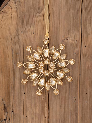 Champagne jewelled round flower