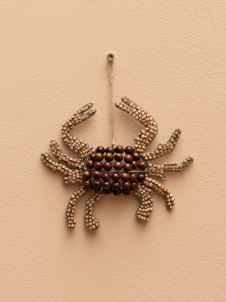 Small wooden beads crab - 1