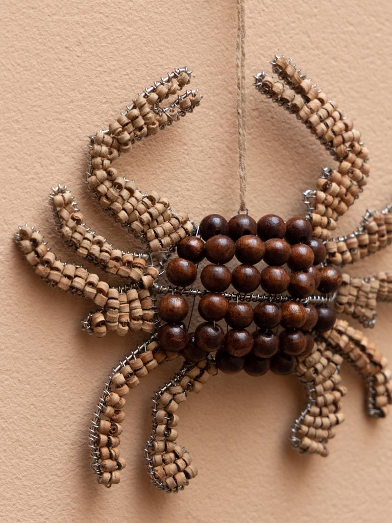 Small wooden beads crab - 4