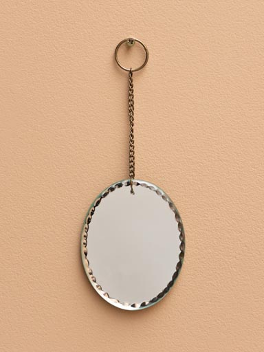 Small hanging oval mirror