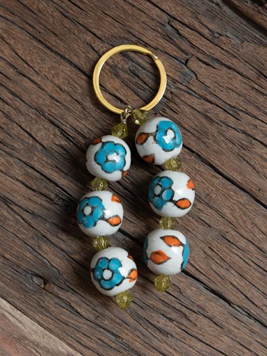 Key ring with ceramic beads Fiona