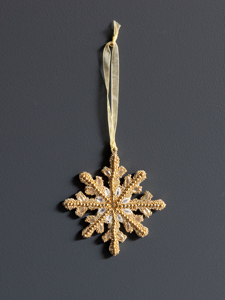 Hanging golden lace snowflake - 1