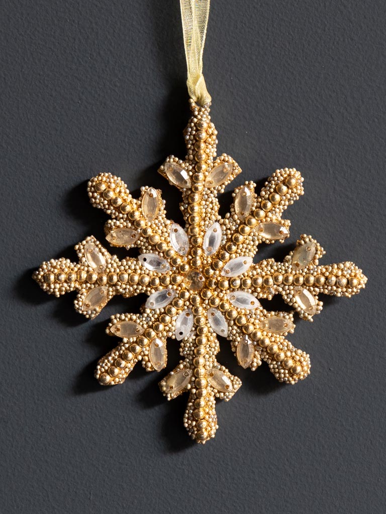 Hanging golden lace snowflake - 3