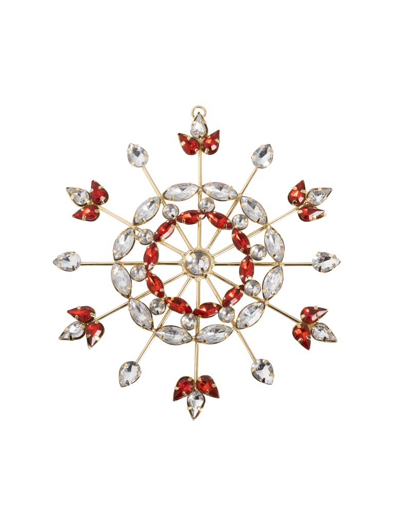 Suspension flocon rouge et diamants - 2