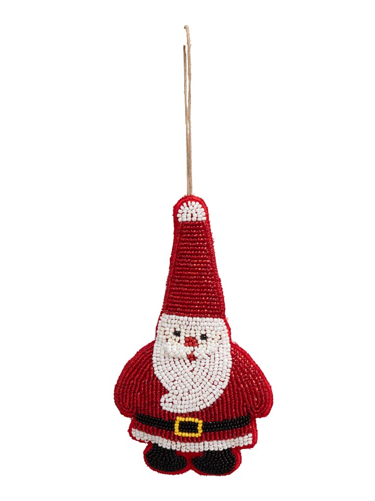 Hanging beaded Santa - 2