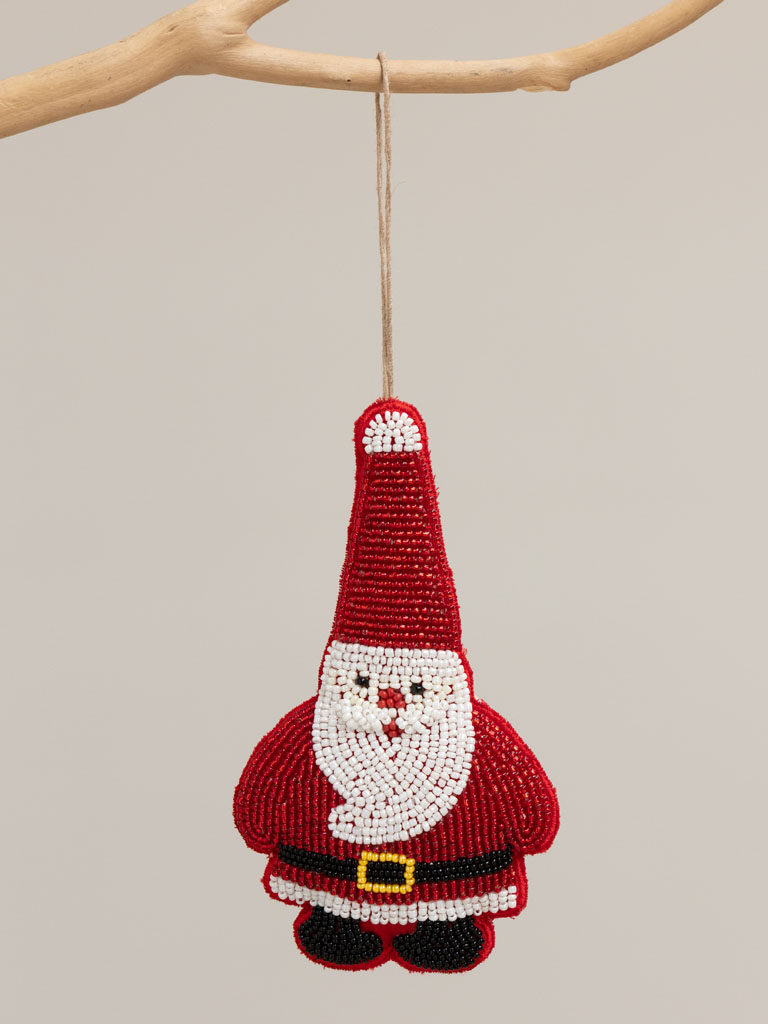Hanging beaded Santa - 1
