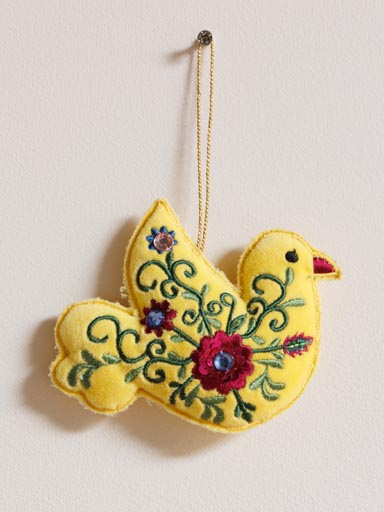 Hangind yellow bohemian bird