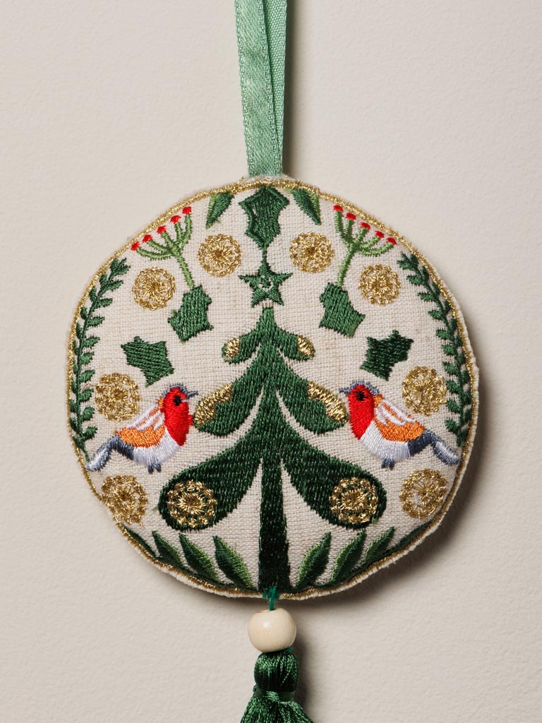 Hanging hand embroidered Forest - 3